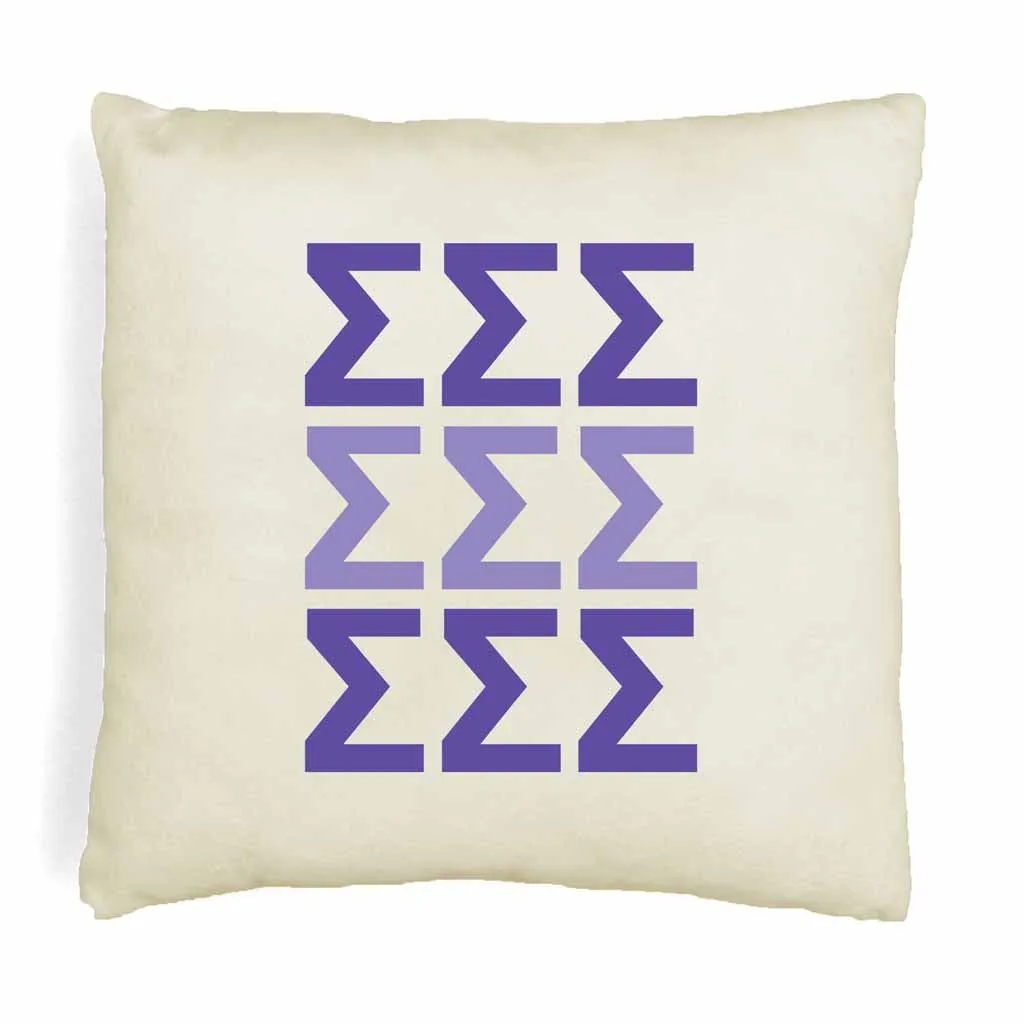 Sigma Sigma Sigma Throw Pillow Cover with Greek Letters