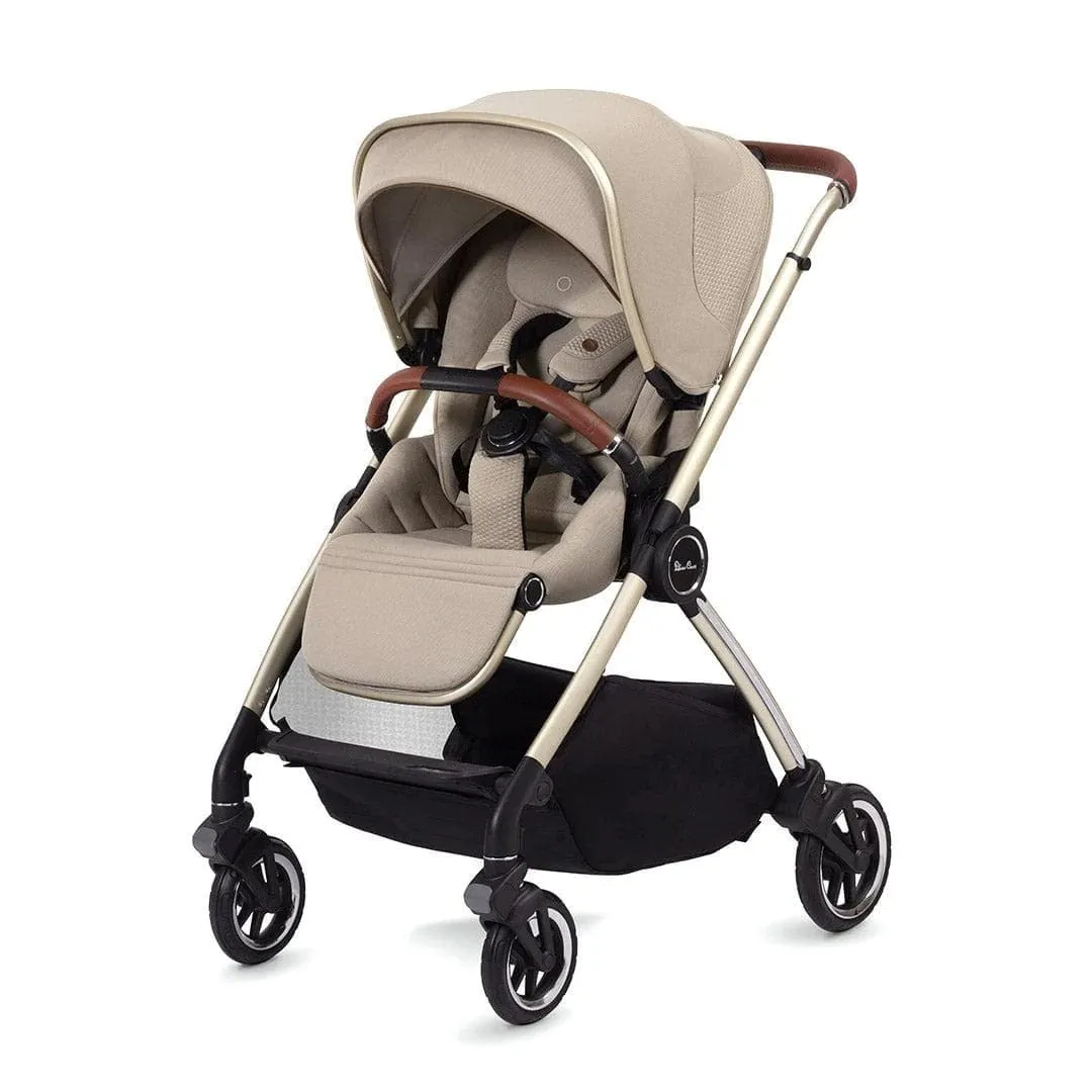 Silver Cross Dune with Compact Folding Carrycot and Pebble 360 PRO Travel Pack - Stone