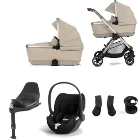 Silver Cross Dune with First Bed Folding Carrycot and Cloud T Travel Pack - Stone