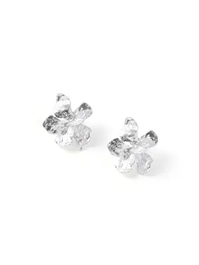 Silver Floral Earrings