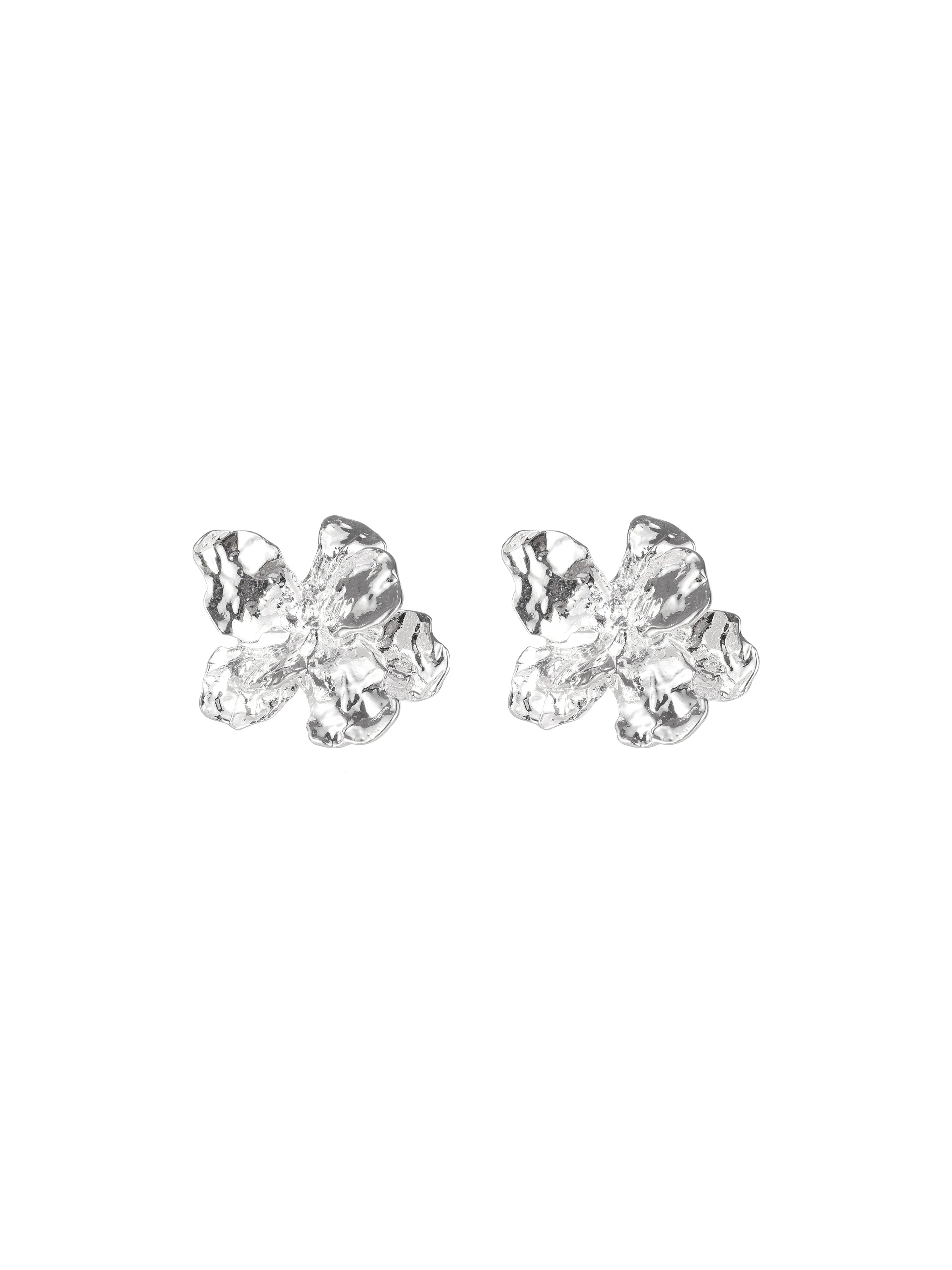 Silver Floral Earrings