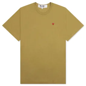 Small Red Heart T-Shirt - Olive