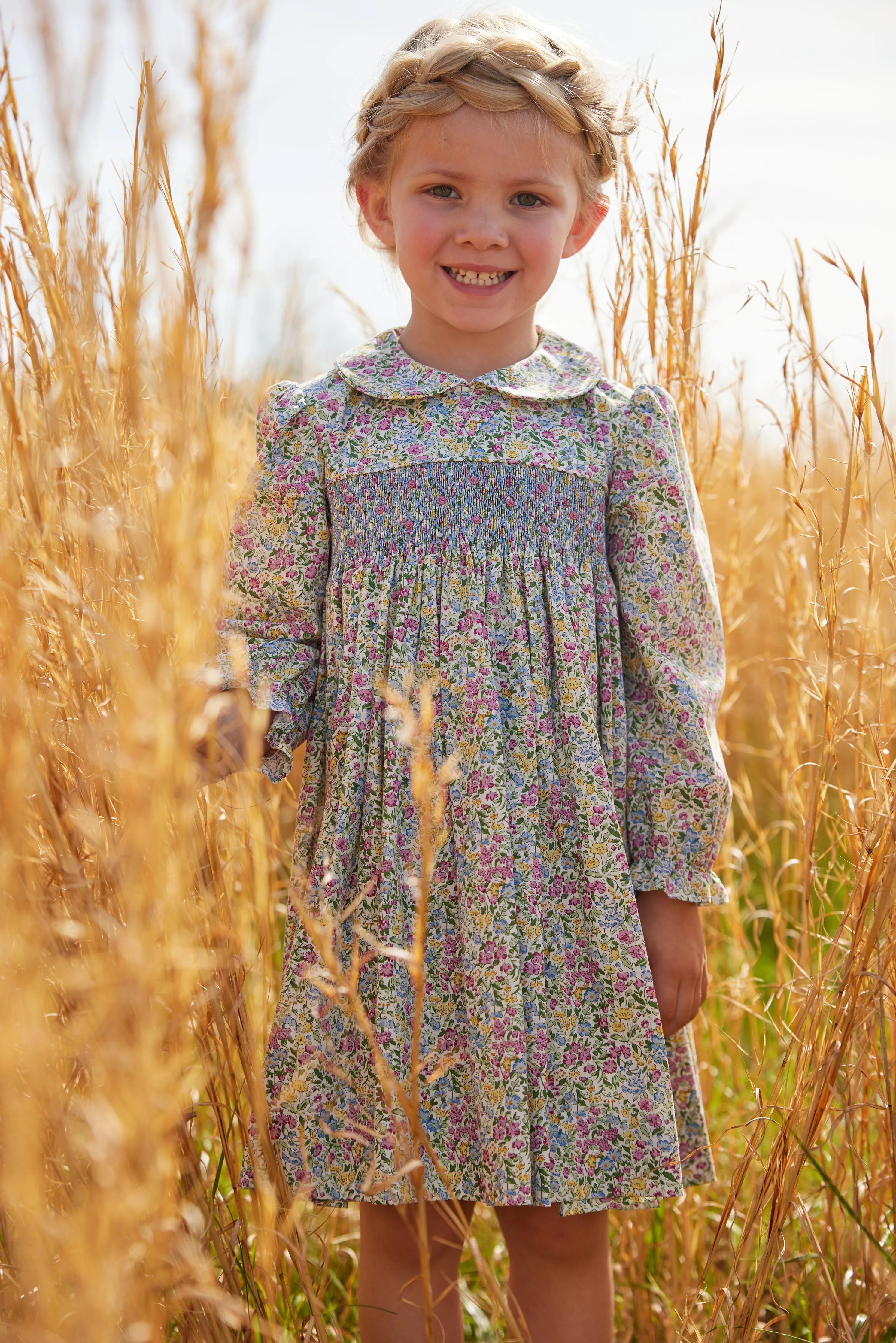 Smocked Charlotte Dress - Green Gables Floral