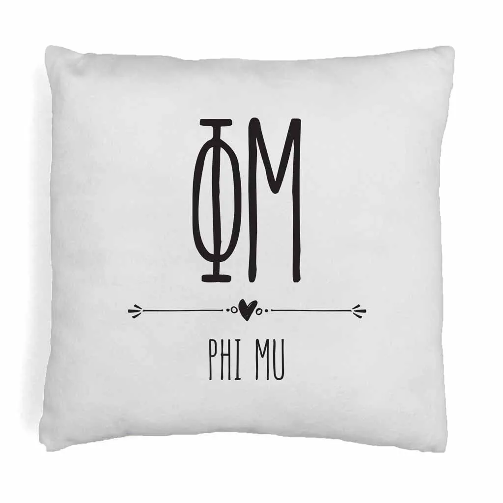 Sorority Pillow Cover - Greek Letters and Name Design