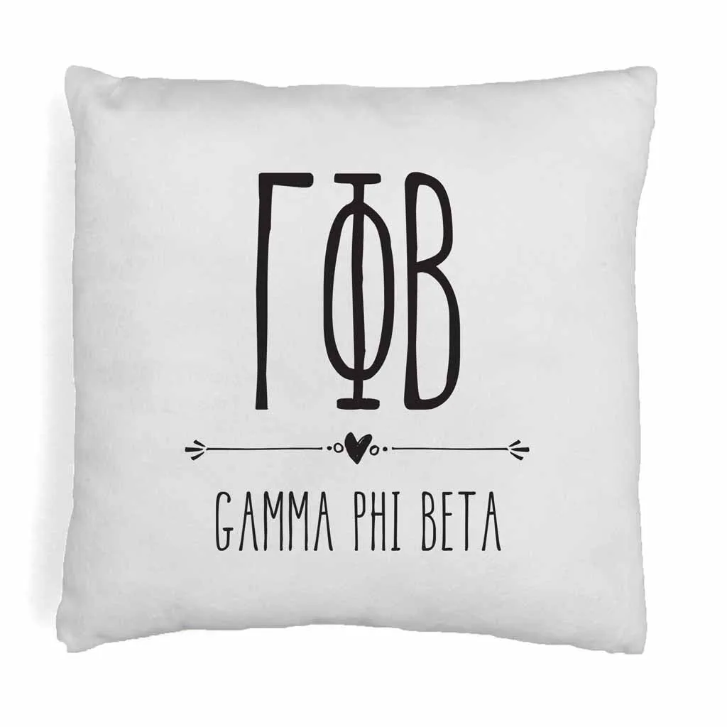 Sorority Pillow Cover - Greek Letters and Name Design