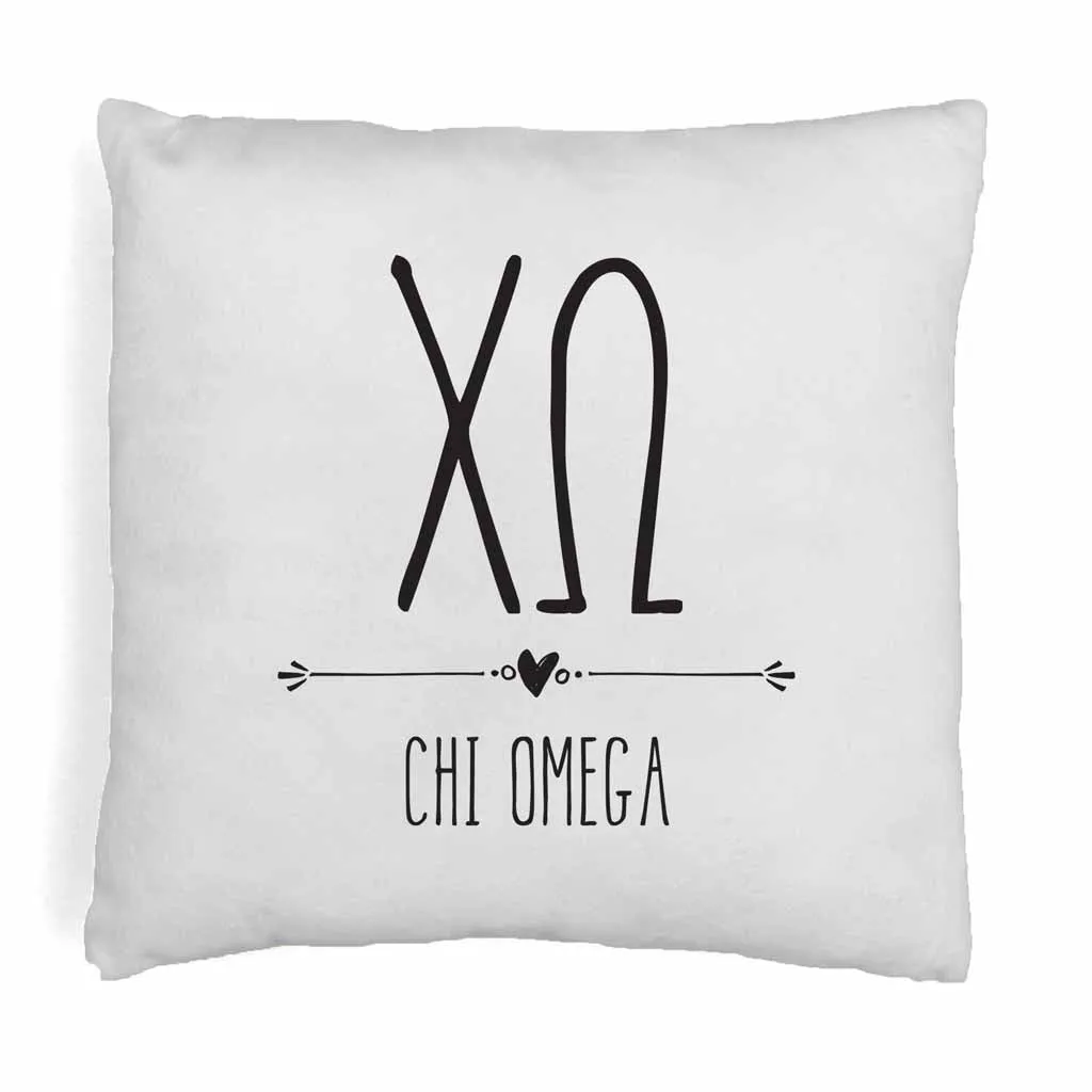 Sorority Pillow Cover - Greek Letters and Name Design