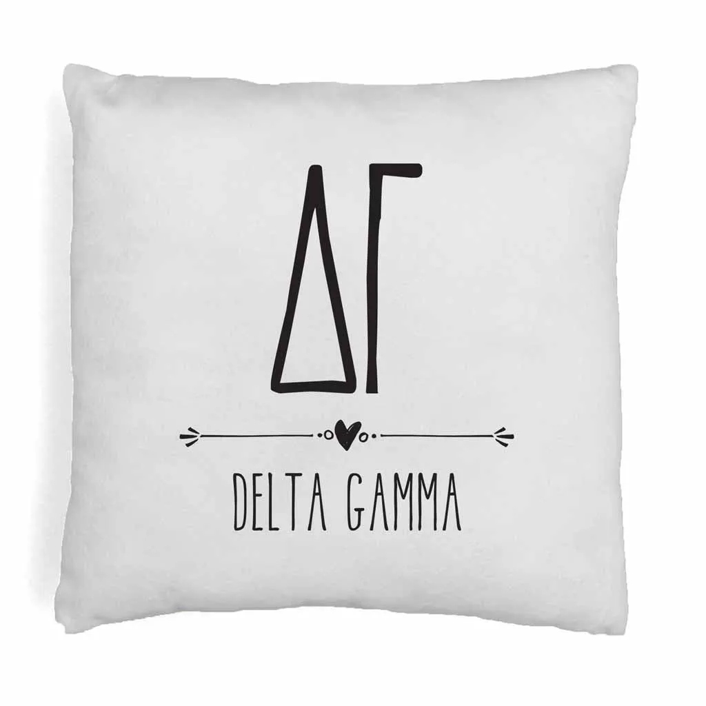 Sorority Pillow Cover - Greek Letters and Name Design