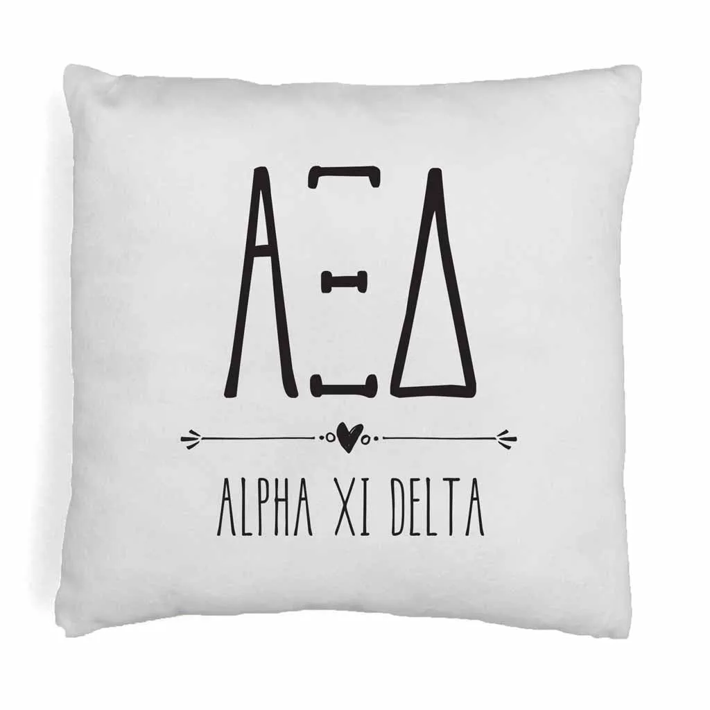 Sorority Pillow Cover - Greek Letters and Name Design