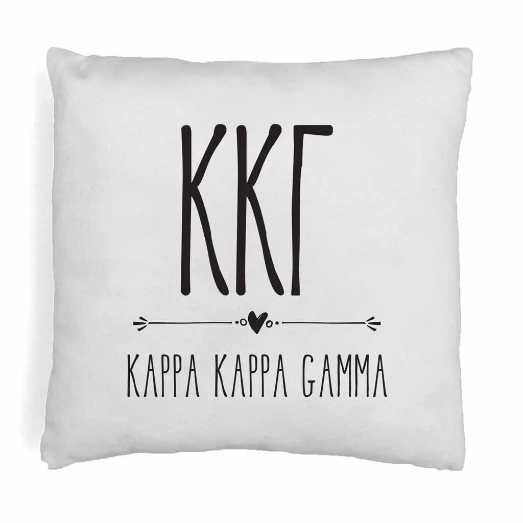 Sorority Pillow Cover - Greek Letters and Name Design