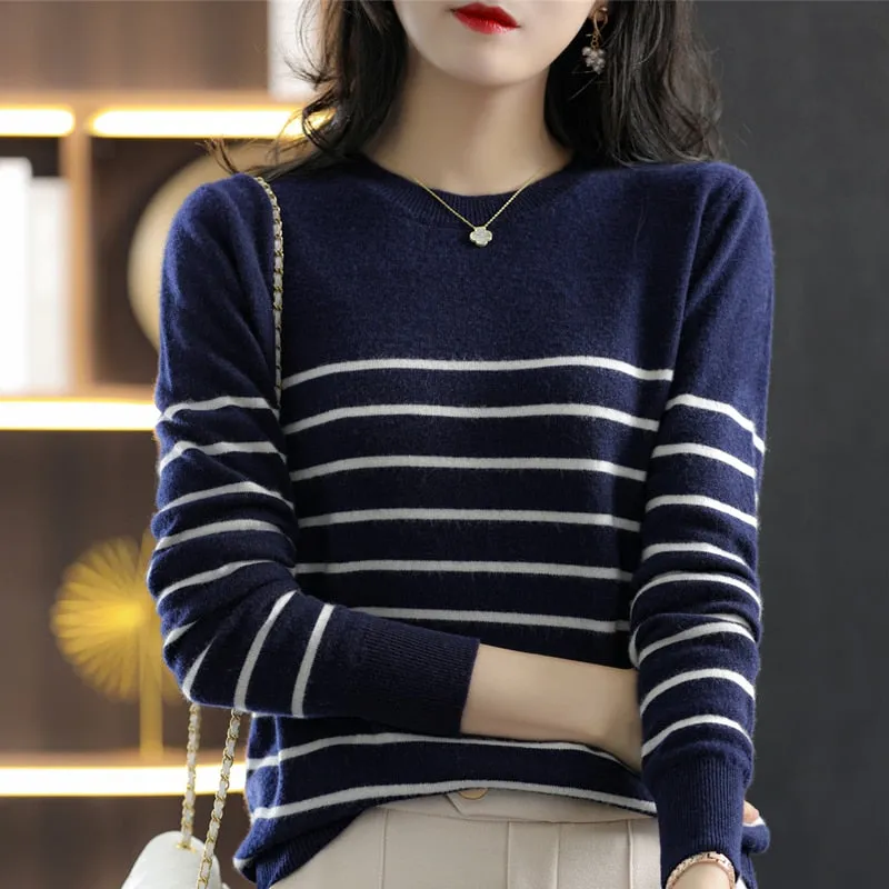 Striped Cotton Knitted Sweater