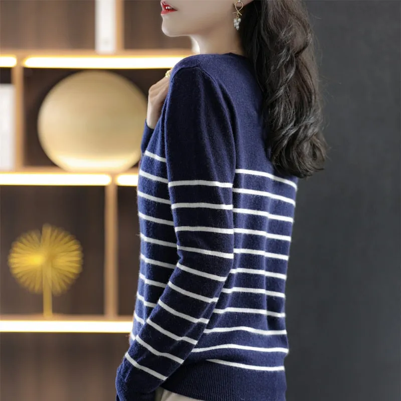 Striped Cotton Knitted Sweater