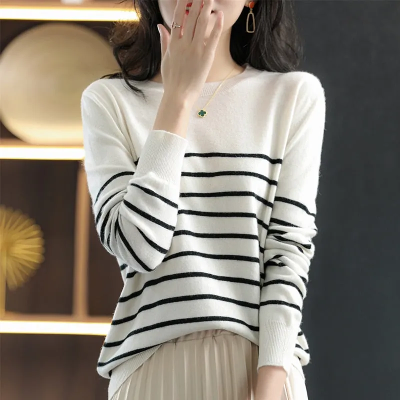 Striped Cotton Knitted Sweater