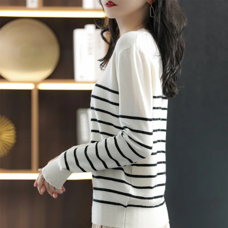 Striped Cotton Knitted Sweater