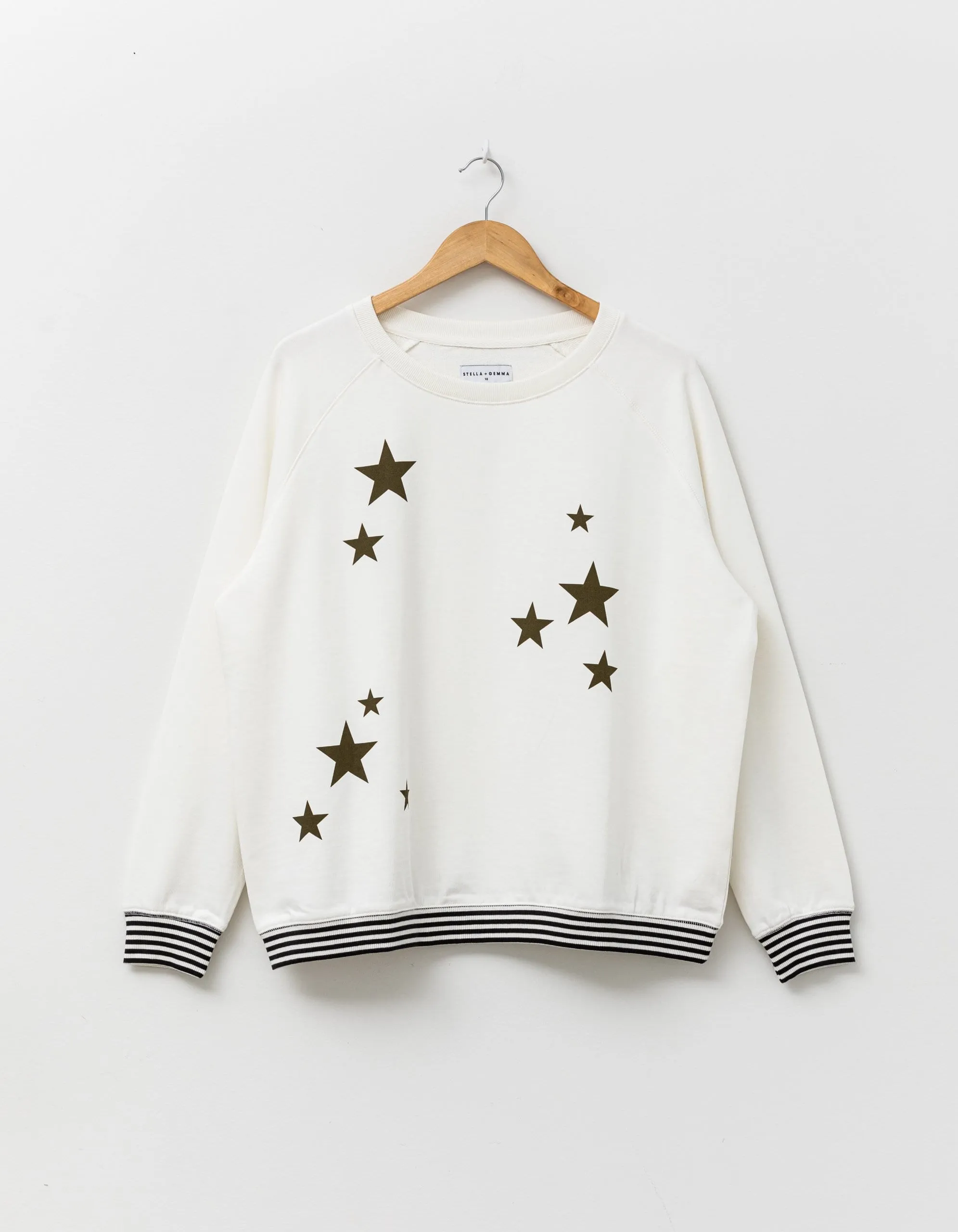 Sweater (Alabaster/ Olive Stars)