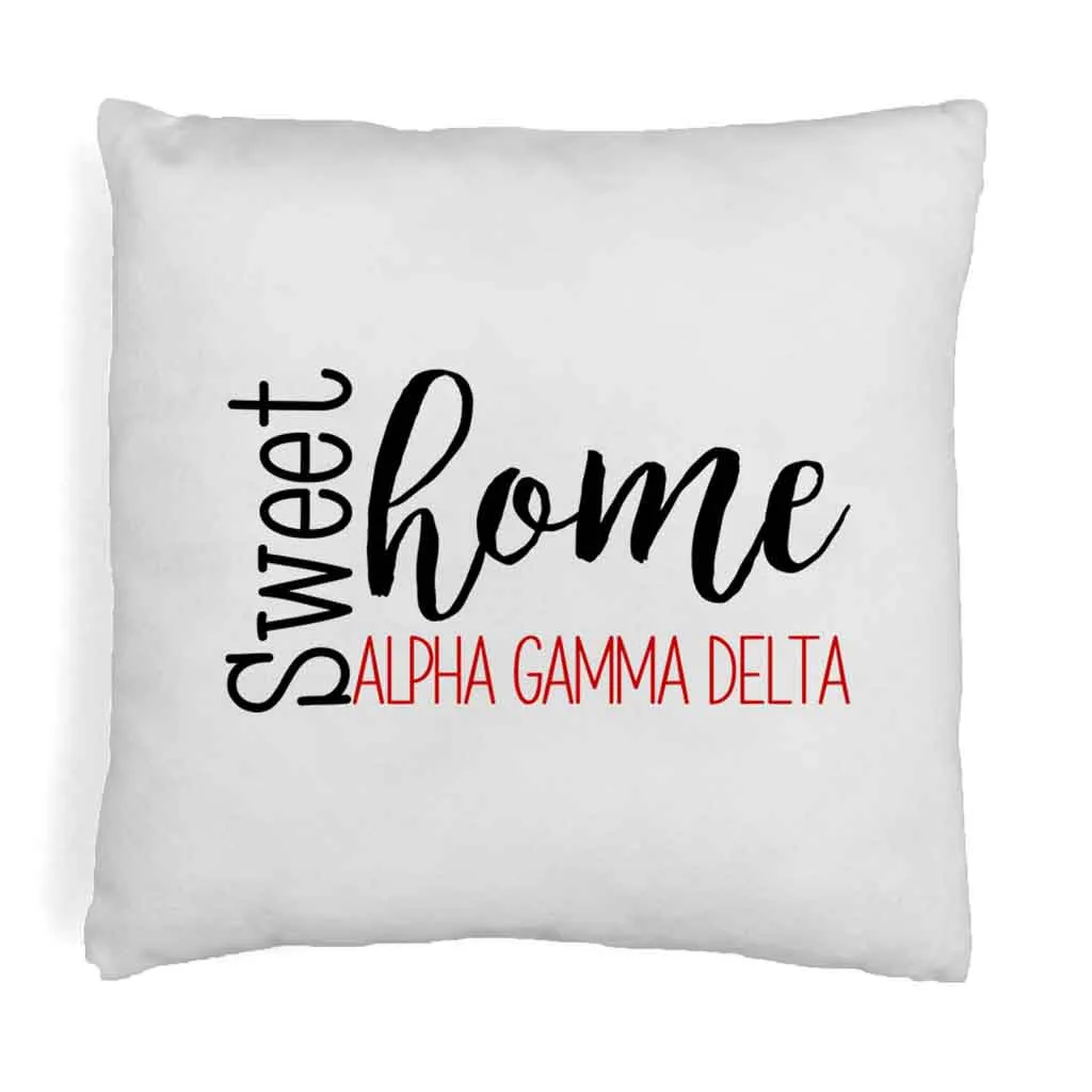 Sweet Home Alpha Gamma Delta Throw Pillow Cover for Sorority Room Decor