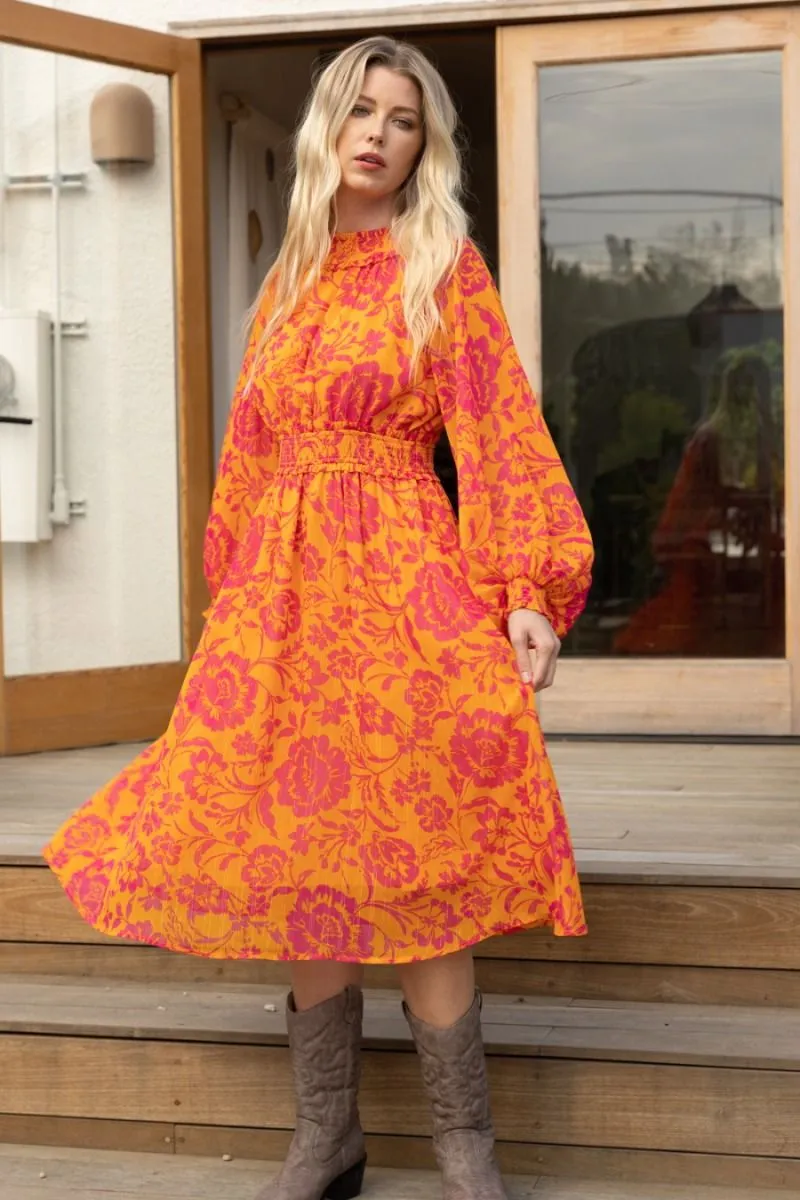 Sweet Paradise Long Sleeve Midi Dress