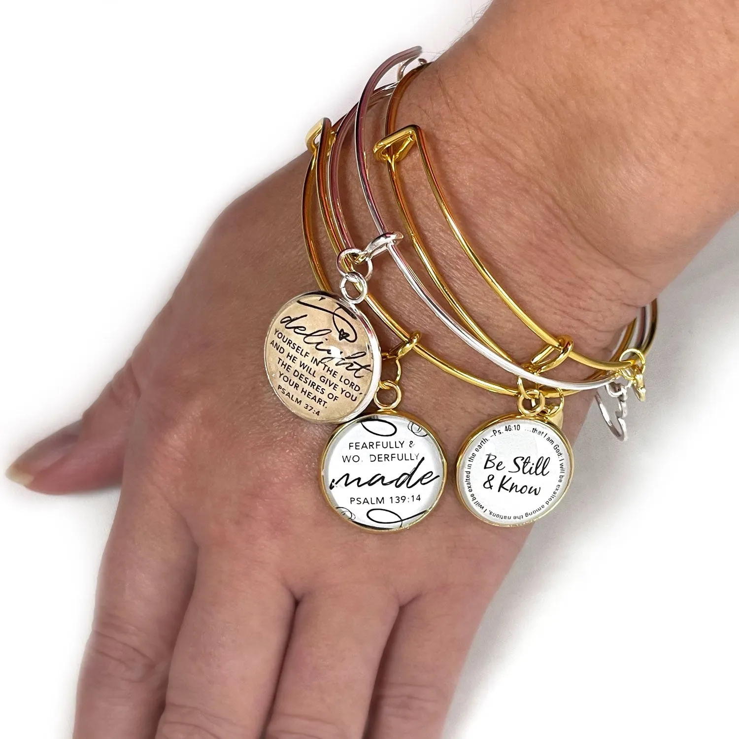 The Lord Who Heals – Yahweh Rapha – Hebrew Names of God Charm Bangle Bracelet, Silver