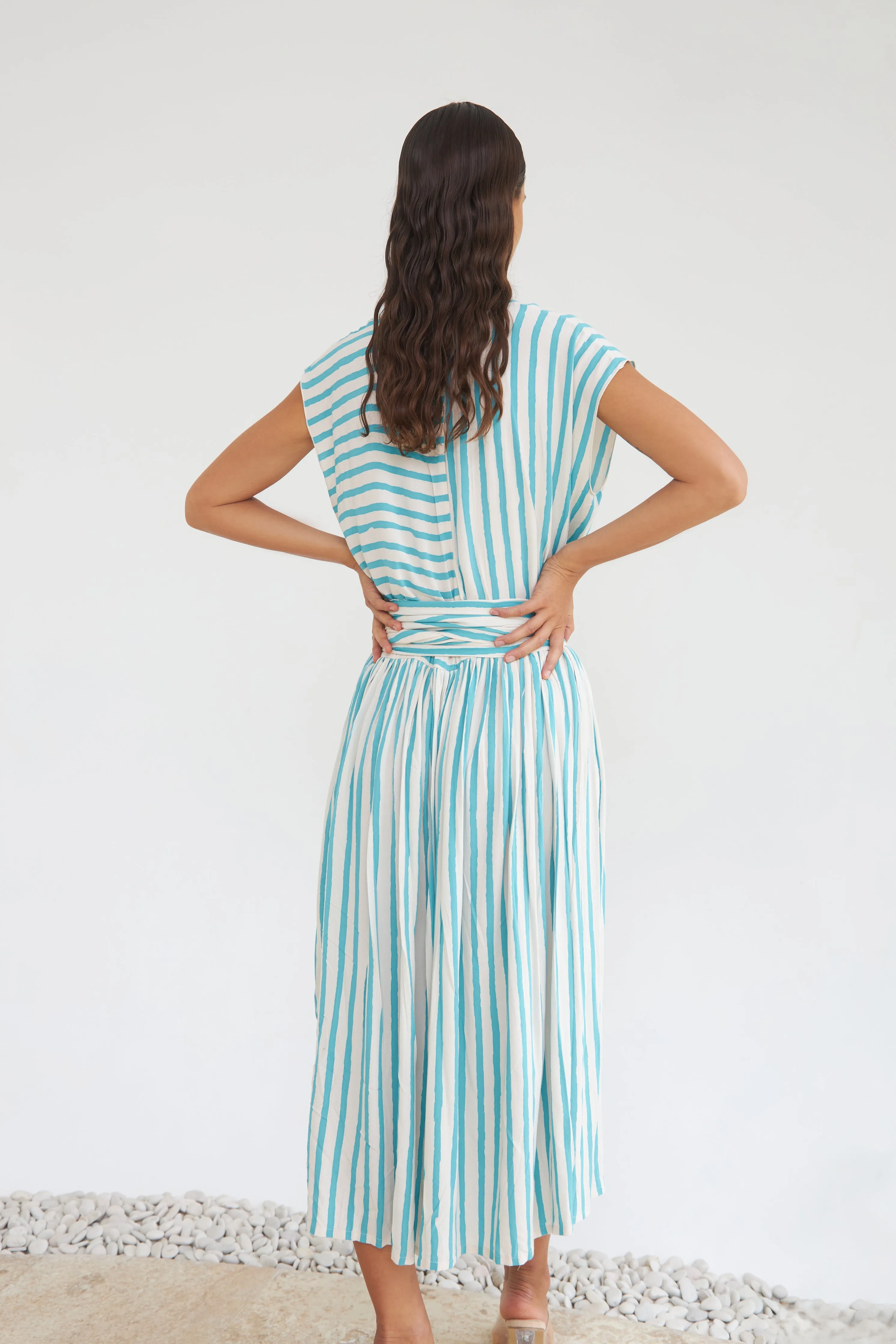 THE POINT DRESS - BLUE FILM STRIPE