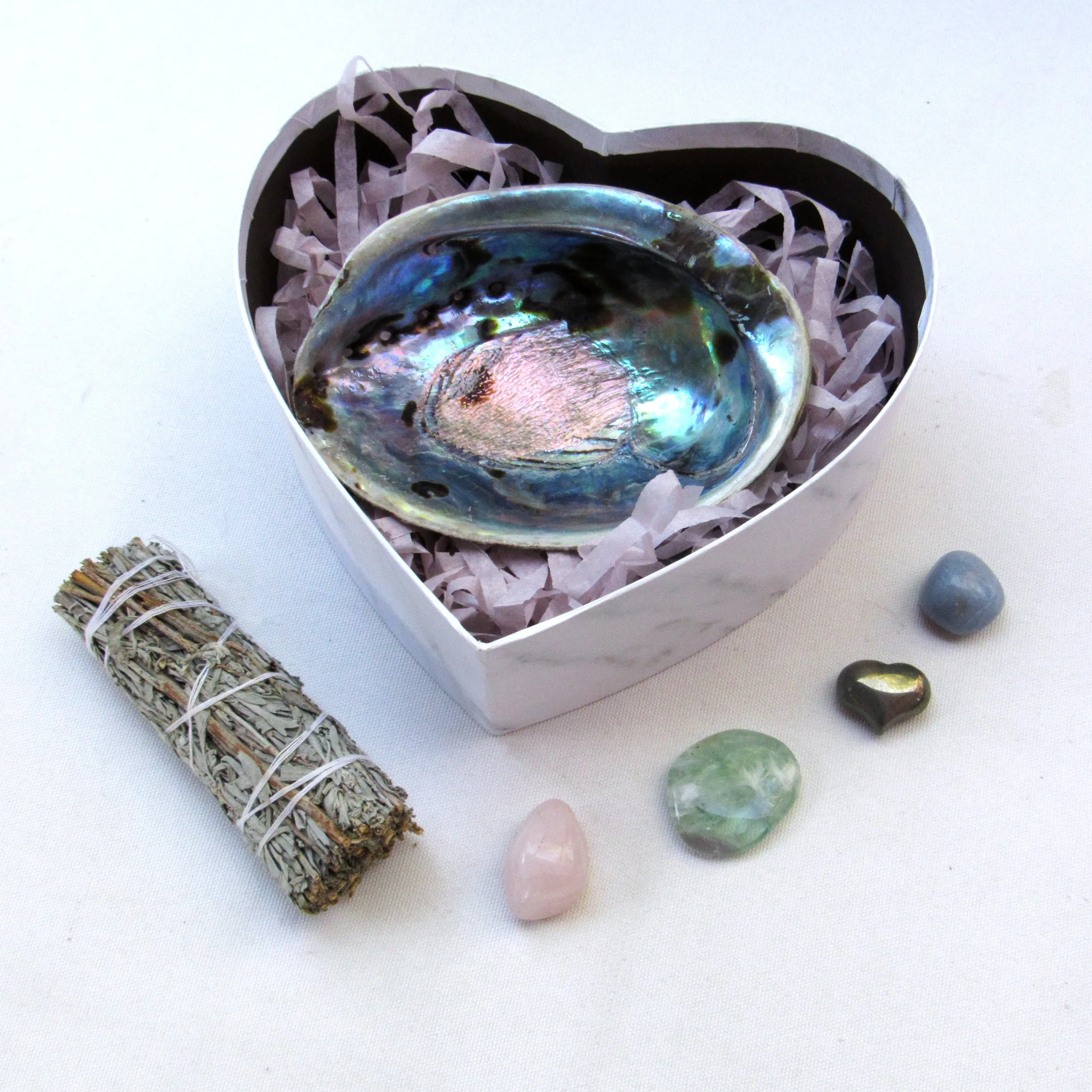 The Positive Energy Smudge stick and Crystal Gift Set