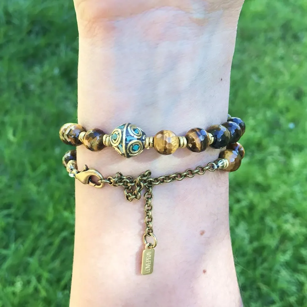 Tiger's Eye Mala Choker or Wrap Bracelet for Prosperity