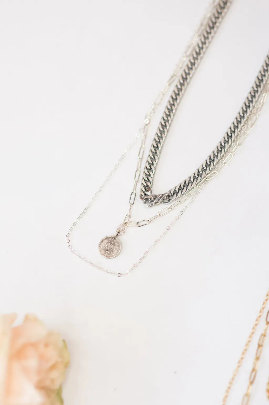 Triple Layered Coin Necklace by Annie Claire Designs