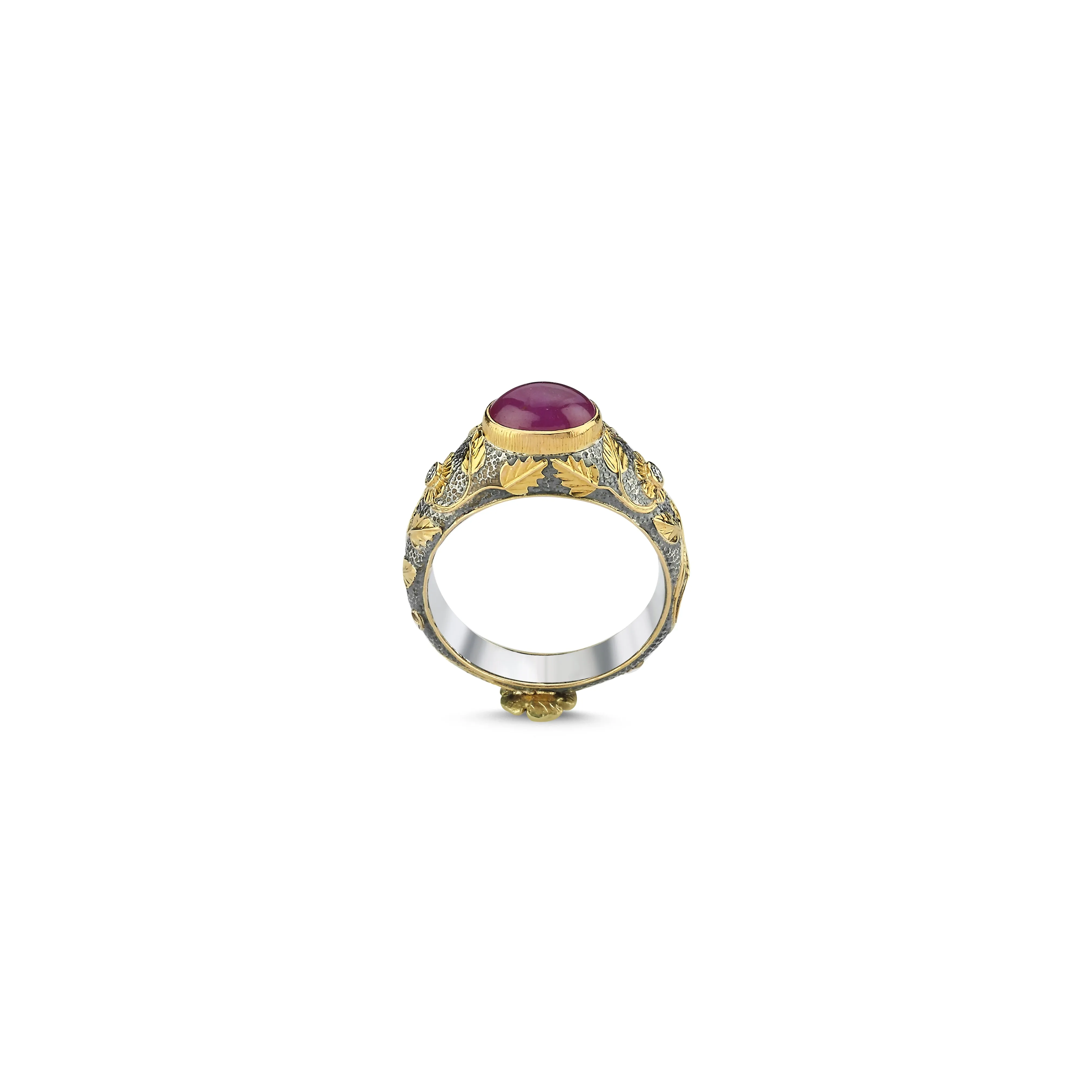 VALLETTA PRIMROSE TENDRIL OVAL RUBY RING