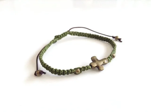 Veterans Day Military Green Adjustable Mens Bracelet