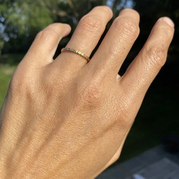 Vintage Patterned Wedding Band Ring