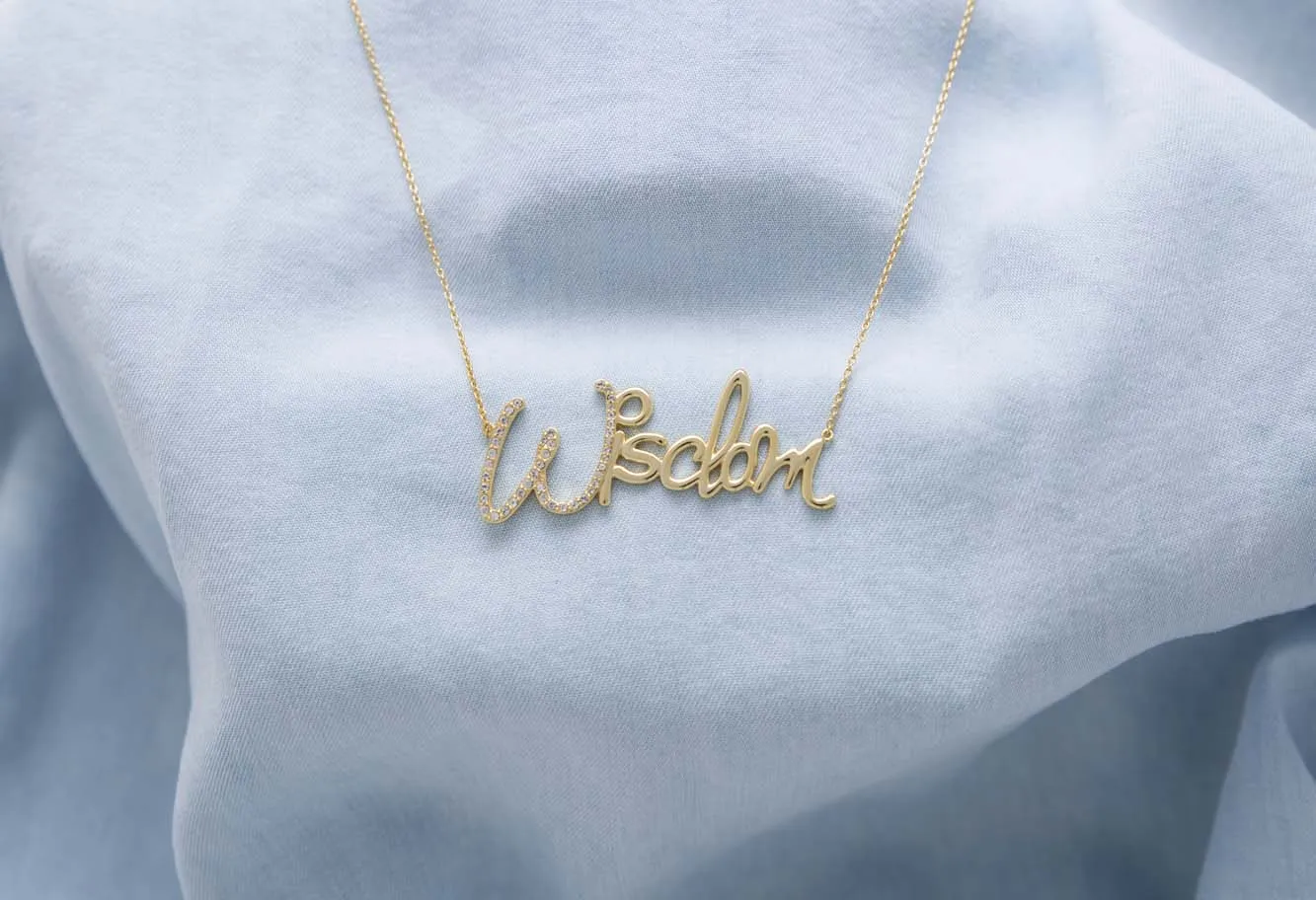 Wisdom Nameplate Necklace