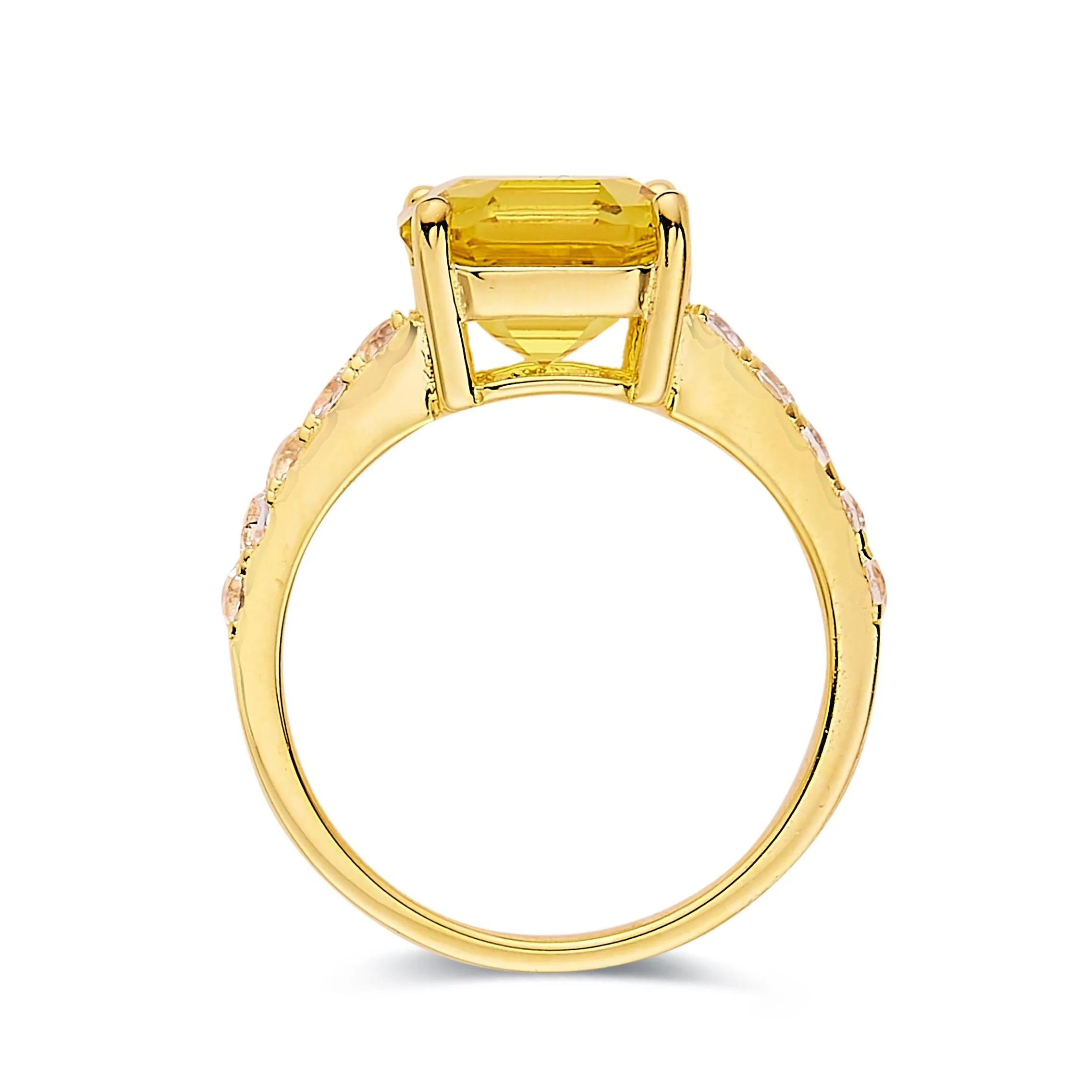 Yellow Sapphire Asscher Cut Solitaire Ring